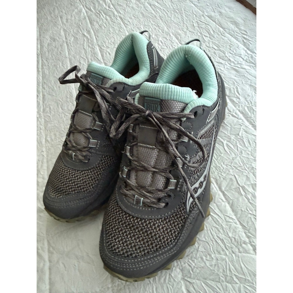Saucony Excursion TR13 Women Trail Running Shoes Grey Mint Versafoam Sneaker 8